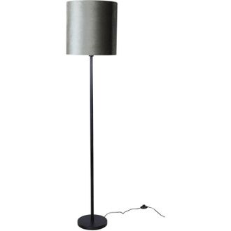 QAZQA Floor Lamp Black with Green Velvet Shade 40cm - Simplo