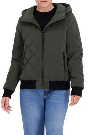 Ookie & Lala Quilted Hooded Bomber Jacket in Military at Nordstrom Rack, Size X-Large