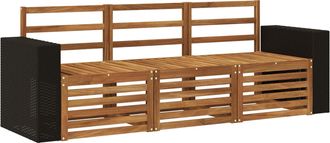 vidaXL Juegos De Sof&aacute;s 3 Uds. Madera De Acacia S&oacute;lida Vidaxl