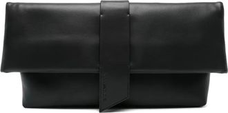 Emporio Armani Leren clutch - Zwart