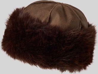 Gina Tricot M&uuml;tze mit Kunstfell Modell Sherling hat in Dunkelbraun, Gr&ouml;&szlig;e 1