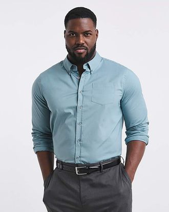 Jacamo Long Sleeve Button Down Poplin Shirt