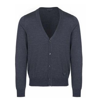 Armani Klassieke Cardigan - Heren - Truien - Grijs - Maat: XL Zijde