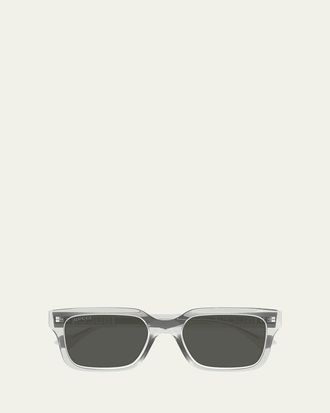 Gucci Mens Transparent Rectangle Sunglasses