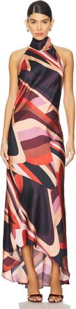 Misa Fiore Dress In Canyon Stripe Satin