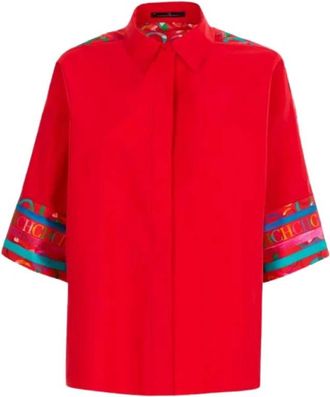 Carolina Herrera Oversized Blouse - Dames - Blouses - Rood - S - Katoen - Overhemden