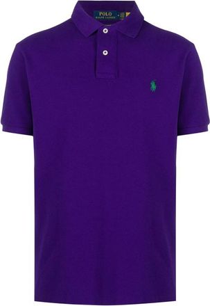 Polo Ralph Lauren Geborduurde Polo Shirt - Heren - Polos - Paars - S - Tops
