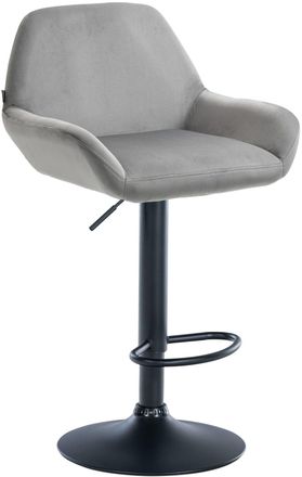 Clp Taburete de bar regulable y giratorio en Terciopelo Gris