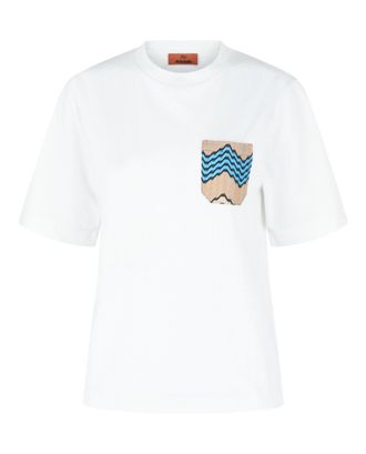 M Missoni Cotton T-Shirt With Zig Zag Embroidered Pocket