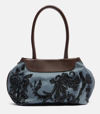 Dries Van Noten Embellished twill shoulder bag