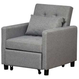 HOMCOM Sof&aacute; cama 69x82.5x84 cm gris