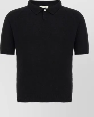 Maryya boucl&eacute; cotton short-sleeve polo shirt