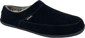 Clarks Mens Slipper Perforated Suede Leather Upper JMS0721 - Warm Plush Sherpa Lining - Indoor Outdoor House Slippers For Men (10 M US, Black)