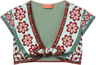 La DoubleJ Top Bardot a fiori - Verde