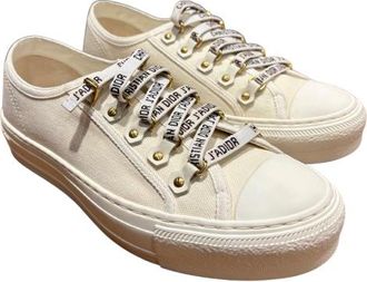 Dior White Canvas Trainers Size 38