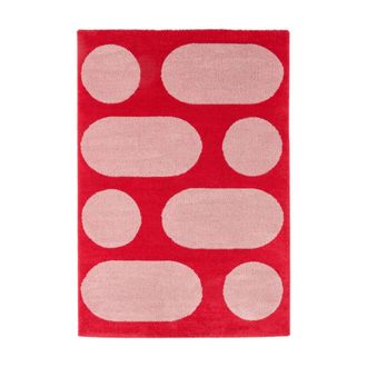 Sweeek Alfombra interior joyce roja, dise&ntilde;o moderno, 120 x 160 cm