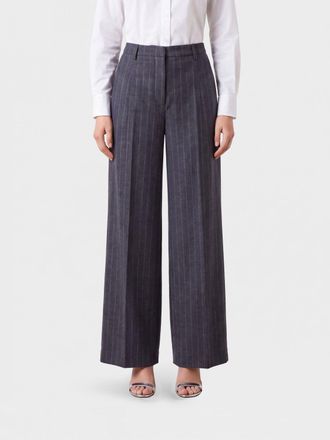 Tagliatore High-Waisted Pinstriped Wide-Leg Trousers