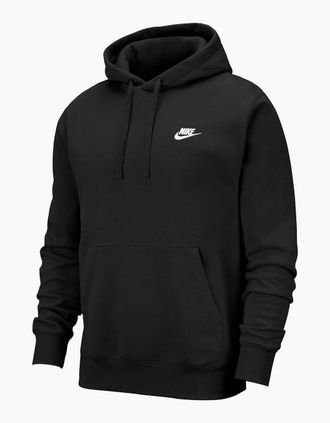 Nike Mens Mens Sportswear Club Fleece Pullover Hoodie - Black/Multi - Size: 34