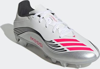 adidas Fussballschuh ADIDAS PERFORMANCE F50 MESSI CLUB F&Uuml;R HART- UND ASCHENPL&Auml;TZE, Damen, Gr. 42,5, silber (cloud wei&szlig;, lucid rot, silber metallic), Syntheti