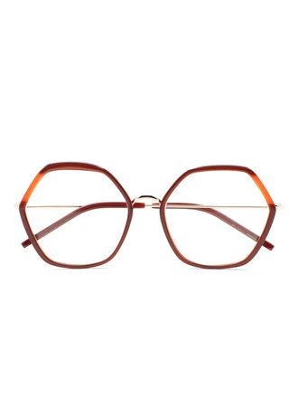 Kaleos Rawlings Big bril met geometrisch montuur - Bruin