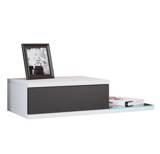 ebuy24 Ebuy24 - Armario De Noche Vcm Caj&oacute;n De Pared Tablero De Pared Mesita De Noche Dimensiones Aprox. Al. 15 X An. 65 X P. 30 Cm - Konsila L (blanco / Antr