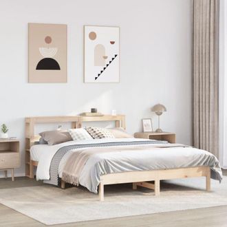 vidaXL Estructura De Cama Sin Colch&oacute;n Madera Maciza De Pino 140x190 Cm Vidaxl