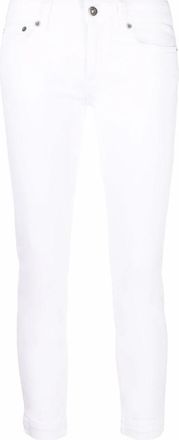 Dondup White Rose Low-rise Cropped Jeans