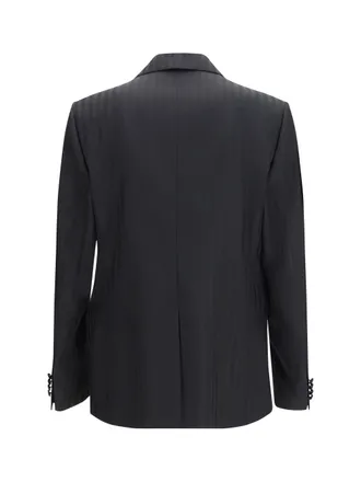 Dolce & Gabbana Striped Peak-Lapel Blazer - Black