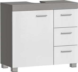 Vasagle Mueble de lavabo de 30 x 70 x 64 cm de color gris y blanco