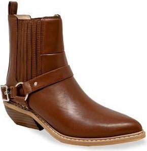 Chase + Chloe by Intouch Footwear Yareli Western Buckle Chelsea Boot in Cognac Pu at Nordstrom Rack, Size 8.5