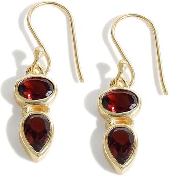 Tiramisu Plated 3.90 Ct. Tw. Garnet Dangle Earring