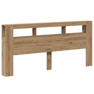 Berkfield Home LED Headboard Artisan Oak 220x18.5x103.5 cm Engineered Wood in Brown