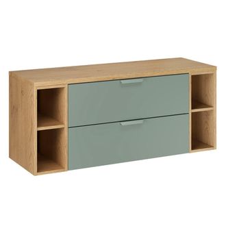 Petits Meubles Mueble bajo lavabo 120cm 4 nichos paneles laminados verde