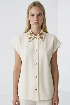 Exquise Laila Shirt in Ecru at Nordstrom, Size Medium