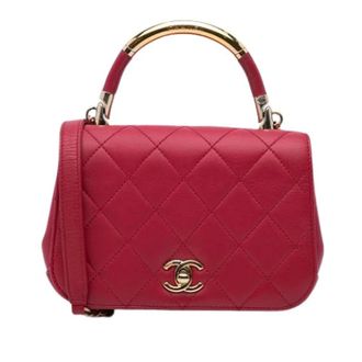 Chanel Pre-owned Carry Chic Handbag - Dames - Pre-owned - Roze - Maat: ONE Size Leer