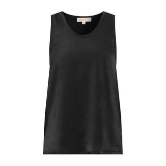 Michael Kors Top sin mangas de sat&eacute;n - Tops - Mujer - Negro - XS