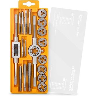 OEM Juego De 20 Machos De Roscar Y Terrajas M&eacute;tricos M3-m12 Gcr15 De Acero De Aleaci&oacute;n: Kit De Roscado Y Roscado De Metal, Reparaci&oacute;n De Roscas