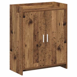 vidaXL Armario Zapatero Con Puerta Madera Envejecida 73,5 X 36 X 92 Cm Vidaxl