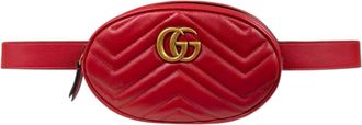 Gucci Red Color Leather Fanny Pack (Pre-Owned)