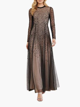 Needle & Thread Sequin Cascade Round Neck Gown in Graphite/opal at Nordstrom, Size 10