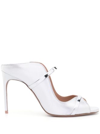 Malone Souliers 100mm metallic-finish sandals - women - Calf Leather/Calf Leather/Calf Leather - 36 - Silver