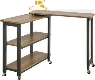 SoBuy Mesa Auxiliar Giratoria Mesa De Ordenador En Forma De L Escritorio De Esquina En Estilo Industrial 133 X 69 X 30 Cm Fwt83-pf Sobuy Es