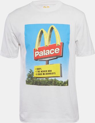 Palace X Mc Donalds White Printed Jersey Crewneck T-Shirt