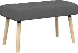 vidaXL Banco Con Tapizado En Canal Gris Oscuro 80 X 40 X 46 Cm Tela Vidaxl