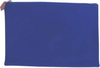 Herm&egrave;s Pre-owned Canvas pouches - Dames - Vintage Clutch - Blauw - ONE Size - Vintage