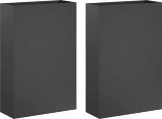 vidaXL Macetero De Jard&iacute;n 2 Uds. Gris Antracita 40 X 20 X 75 Cm Vidaxl