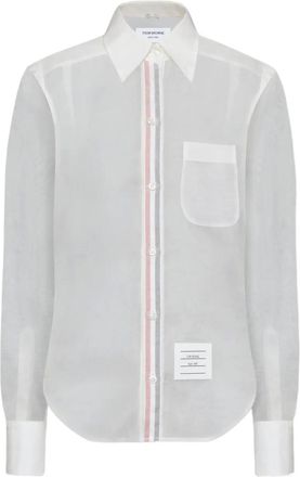 Thom Browne Zijden organza blouse met zakstreep - Wit