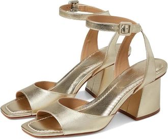 Bernardo Nyack Sandals Womens Champagne Ankle Strap Block Heel HTAT1094