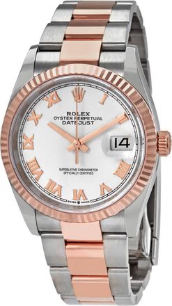 Rolex Datejust 36 Automatic White Dial Mens Steel and 18kt Everose Gold Oyster Mens Watch 126231WRO