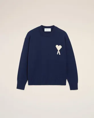 Ami Crewneck Sweater With Contrasted Ami de Coeur